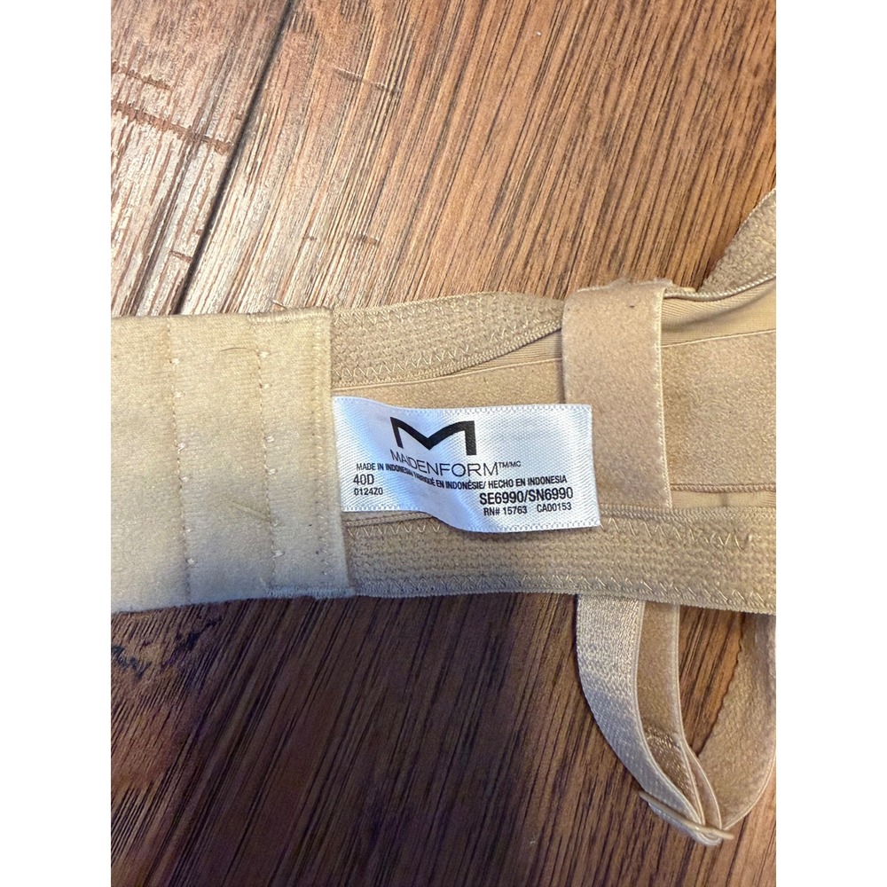 Maidenform One Fab Fit Extra Coverage T-Shirt Bra Beige 40D SE6990 - Picture 2 of 4